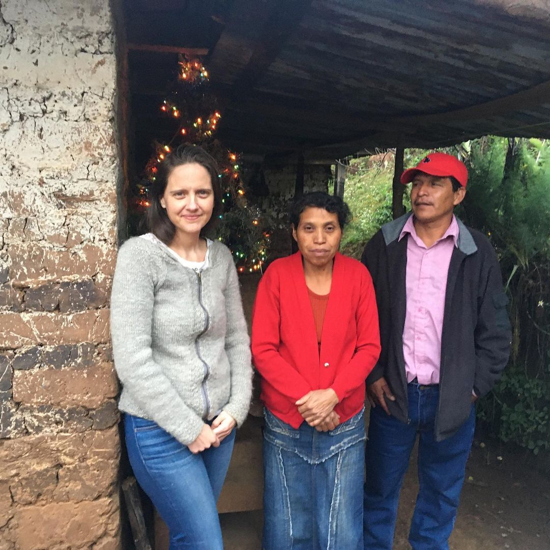 This photo shows book contributor Jackie McVicar (left) in Sipakapense Indigenous territory in Guatemala with Maria Elena (centre) and Eberto (right). Four years after Goldcorp left Guatemala, they are still without potable water as promised in 2010 through a resolution from the Inter-American Commission on Human Rights.