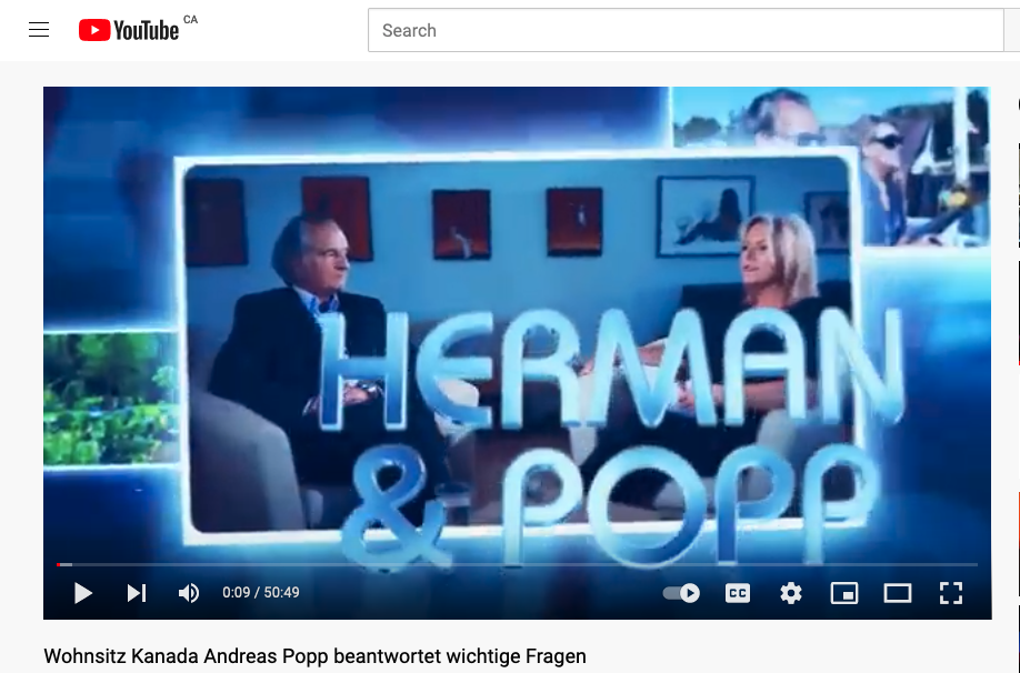 This is a screenshot of Andreas Popp and Eva Herman in a May 2020 Wissensmanufaktur video